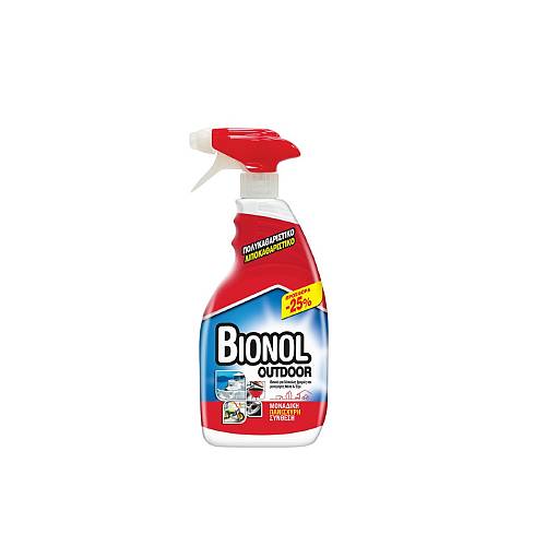 BIONOL SPRAY OUTDOOR  ΠΟΛΥΚΑΘΑΡΙΣΤΙΚΟ ΛΙΠΟΚΑΘΑΡΙΣΤΙΚΟ .ΙΔΑΝΙΚΟ ΓΙΑ ΔΥΣΚΟΛΕΣ ΒΡΟΜΙΕΣ ΚΑΙ ΜΟΥΤΖΟΥΡΕΣ  600ML