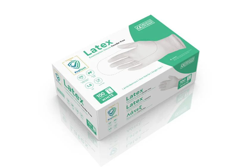 INTERTAN ΓΑΝΤΙΑ LARGE LATEX PROTECT ΜΙΑΣ ΧΡΗΣΗΣ ΛΕΥΚΑ ΕΛΑΦΡΩΣ ΠΟΥΔΡΑΡΙΣΜΕΝΑ